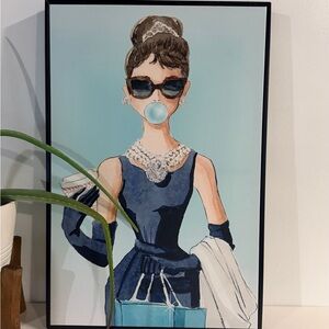 Oliver Gal Elegant Blue and Black Fashion Art